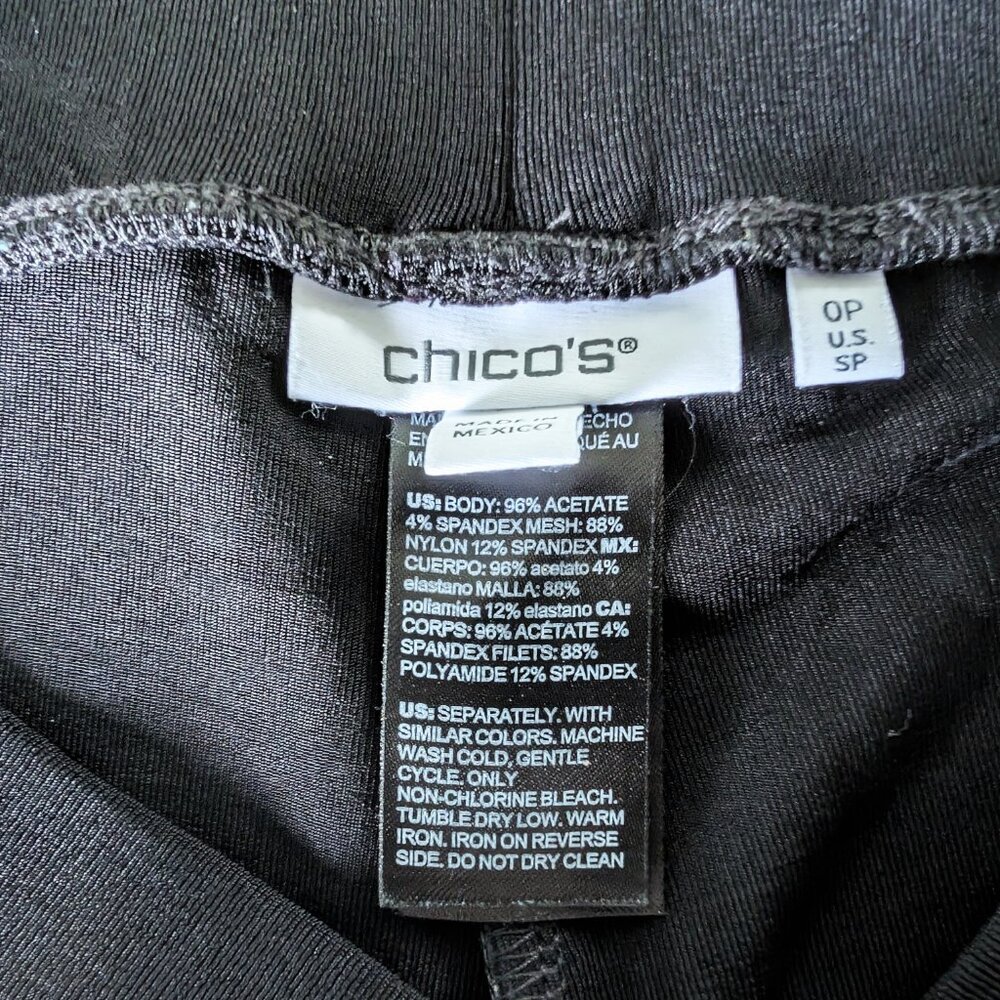 Chico's Travelers Classic No Tummy Black Wide Leg Pants with Pockets - Size 0P - Picture 3 of 3